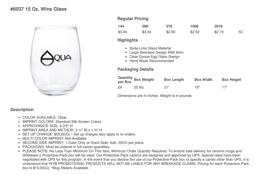 #6037 - 15 OZ. WINE GLASS